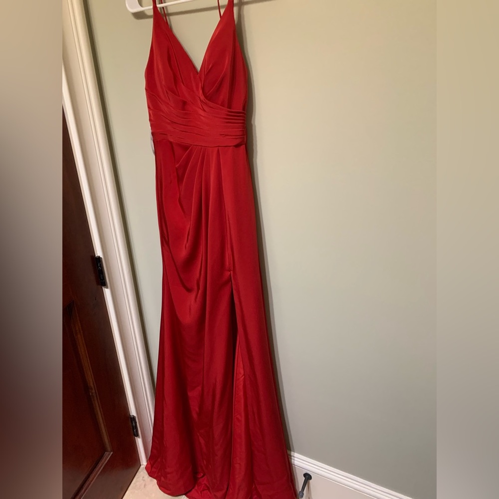 Red evening gown by JVN. Gorgeous!